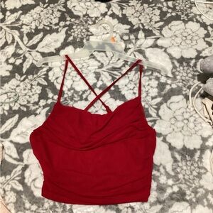 Red cropped top